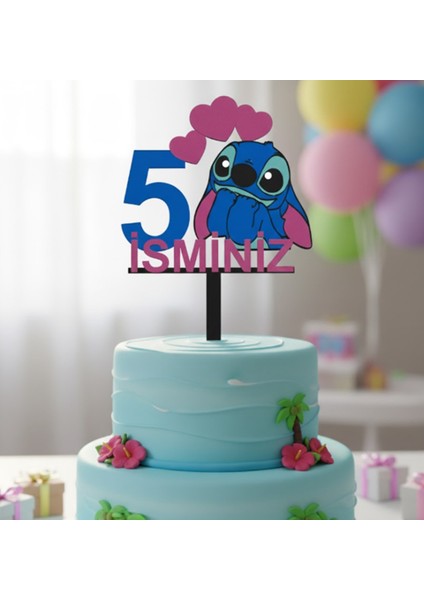 Stitch Isimli 5 Yaş Pasta Süsü