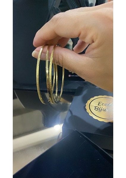Ecem Bijuteri Çelik Altın Kaplama 3'lü Ajdar Bilezik modelleri