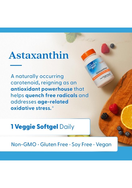 Doctors Best Astaxanthin With Astareal Supports Skin Elasticity For Healthy Aging 90 Softgels modelleri
