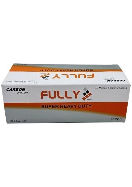 Fully Aaa Süper Heavy Duty Ince Kumanda Pil 60 Adet