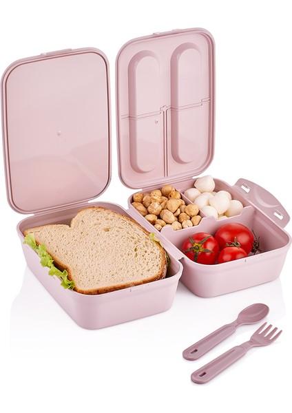 Beslenme Kabı Qlux Bpa Içermez L-00690 Okul Kamp Piknik Çatal Kaşıklı Beslenme Kabı