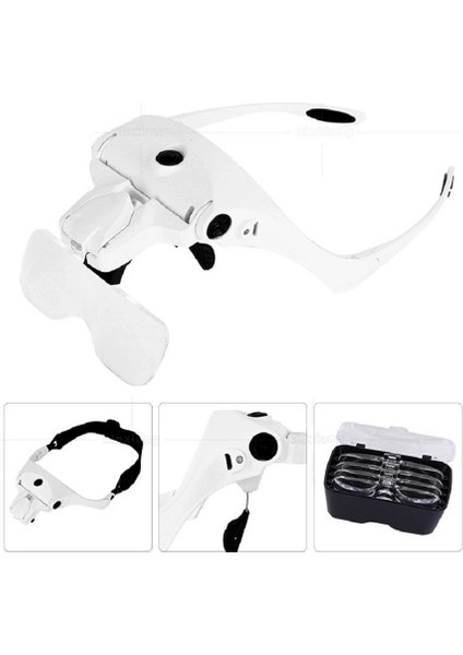 Şarjlı Gözlük Büyüteç Çalışma Büyüteci 5 Lensli 9892B2C fırsatları