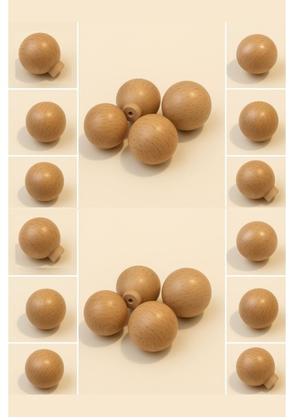 Ahşap Desenli Kulp Lüks Topaç Dekoratif Gardırop Mutfak Mobilya Dolap Çekmece Plastik Kulbu