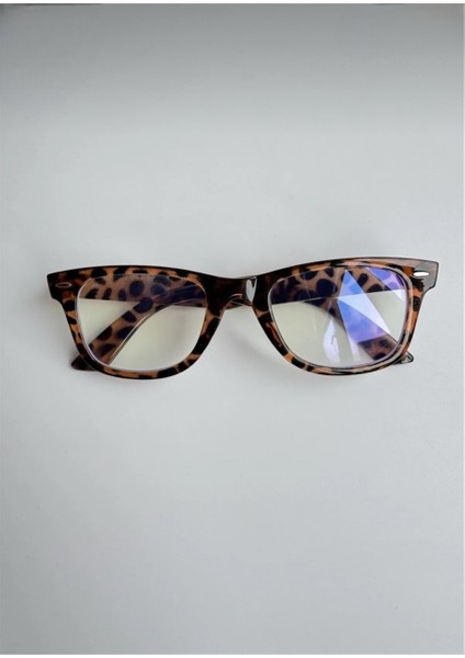 Unisex Wayfarer Leopar Mavi Işık Korumalı Gözlük Ekran Gözlüğü Blue Block fırsatları