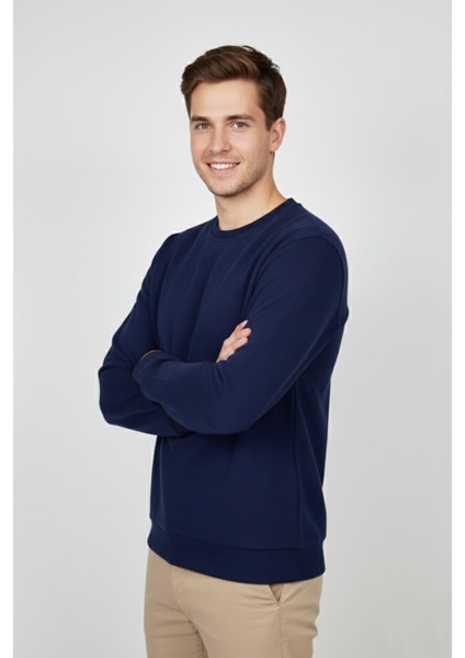 Erkek Sıfır Yaka Selanik Sweatshirt Regular Kalıp BGL-ST04870 fiyatları