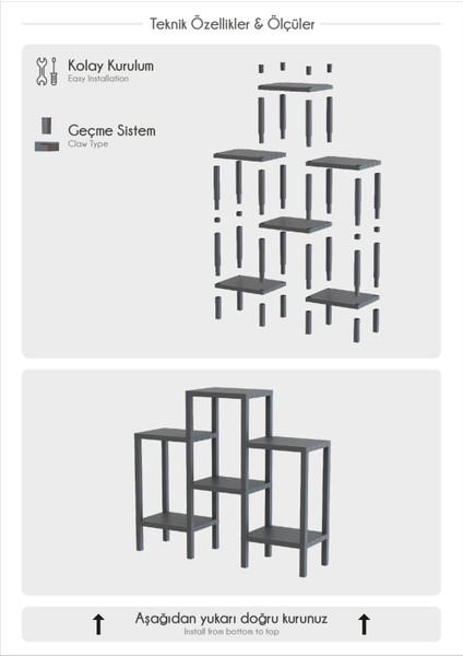 Ombeg Modüler Raf, Çok Amaçlı 6 Bölmeli Raf Ünitesi, 6 Raflı Organizer fırsatları