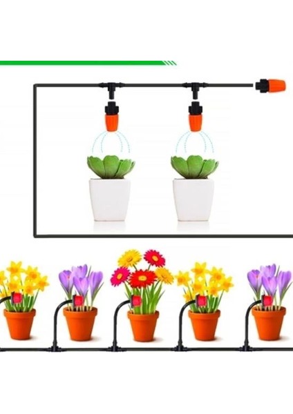 Bahçe Damlama Sulama Sistemi Hortum Seti 10 Metre ve Ek Parçaları ( Lisinya ) indirimleri