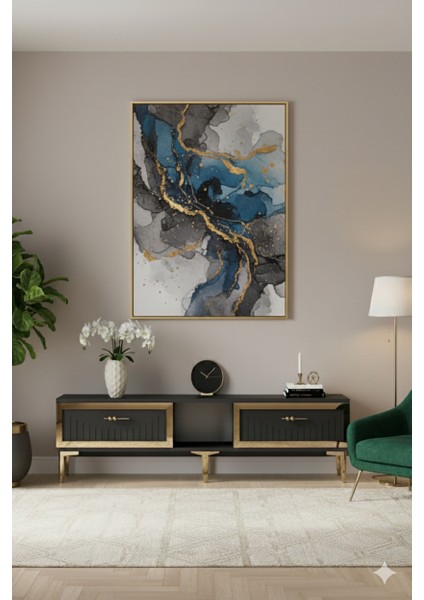 TSA1503AG - Tuna Tv Stand 150CM Antrasit-Altın