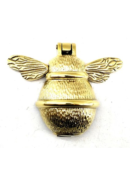 Antika Tarz Dekoratif Pirinç Arı Kapı Tokmağı, Taktak - KÜÇÜK,123X150MM, Sarı - Lisinya