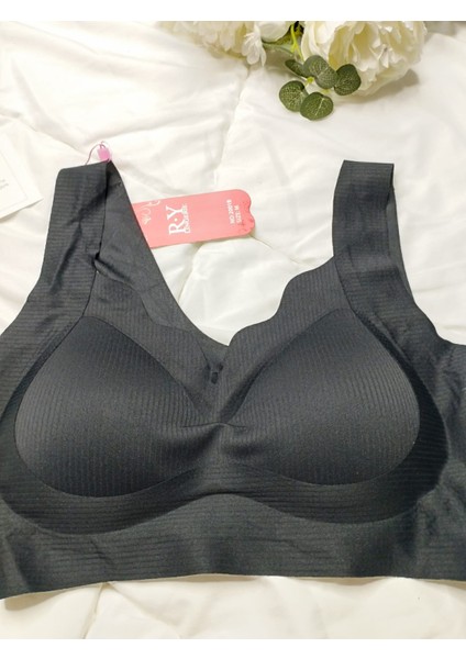 Siyah Ry Lazer Kesim Tek Parça Dikişsiz Sütyen – Iz Yapmaz Rahat Kumaşlı Bralet