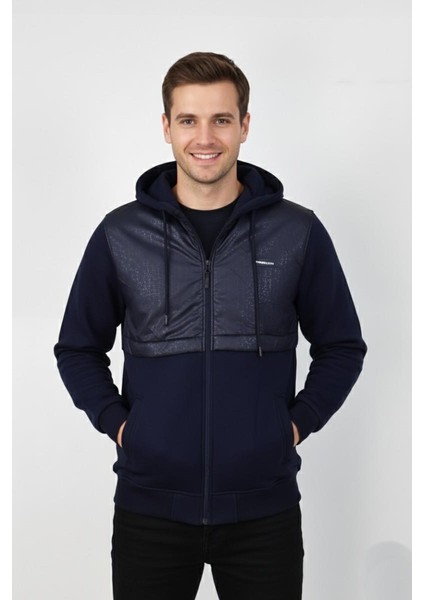 Erkek Kapitone Modelli 3 Iplik Kapüşonlu Sweatshirt BGL-ST04865