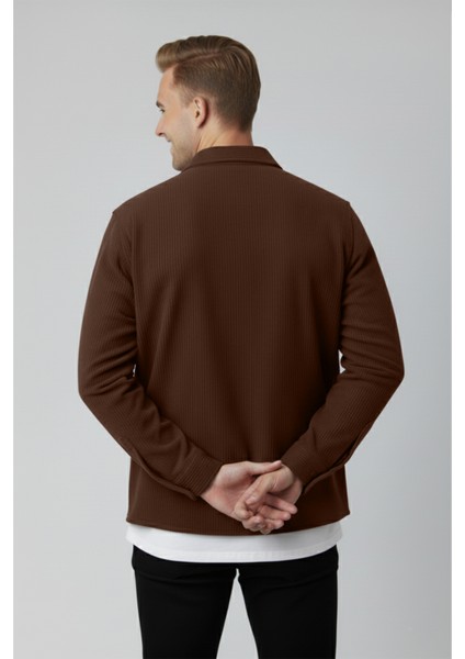 Kiremit Cepli Likralı Kadife Kumaş Rahat Kesim Erkek Gömlek – Yumuşak Dokulu, Şık Tasarım Gömlek 2600759 fırsatları