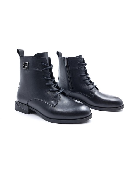 B260644 Hakiki Deri Siyah Kadın Bot