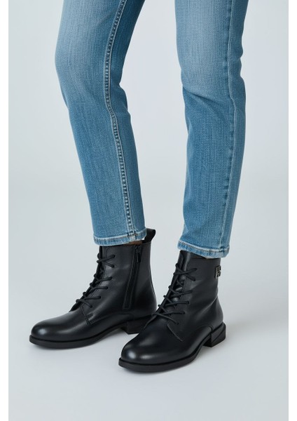 B260644 Hakiki Deri Siyah Kadın Bot