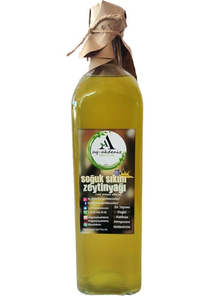 Soğuk Sıkma Zeytinyağı 1 Lt Ev Yapımı