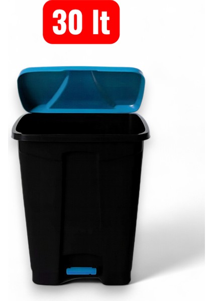 Slim Pedallı Çöp Kovası 30 Lt Mavi -Siyah - Hijyenik Ayaklı Çöp Tenekesi İç ve Dış Mekan modelleri