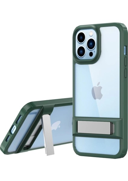 iPhone 13 Pro Kılıf Rolet Stand Kapak - Yeşil