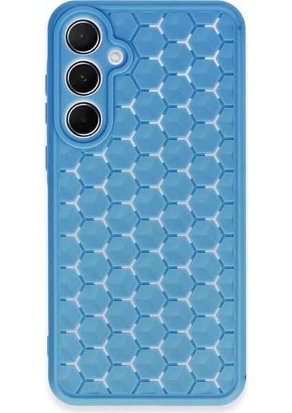 Samsung Galaxy A25 5g Kılıf Petek Silikon Kapak - Mavi