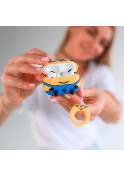 Pro 3. Nesil Uyumlu İki Gözlü Minyon Figürlü Koruyucu Silikon Kulaklık Kılıfı fırsatları