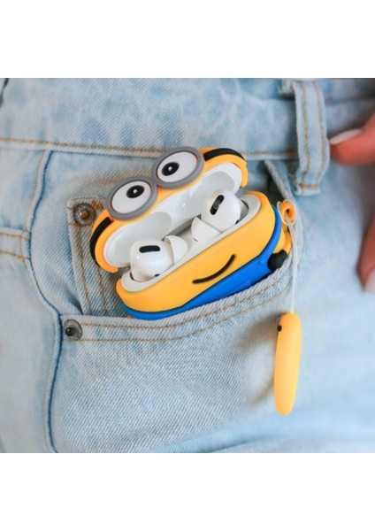 Pro 3. Nesil Uyumlu İki Gözlü Minyon Figürlü Koruyucu Silikon Kulaklık Kılıfı indirimleri