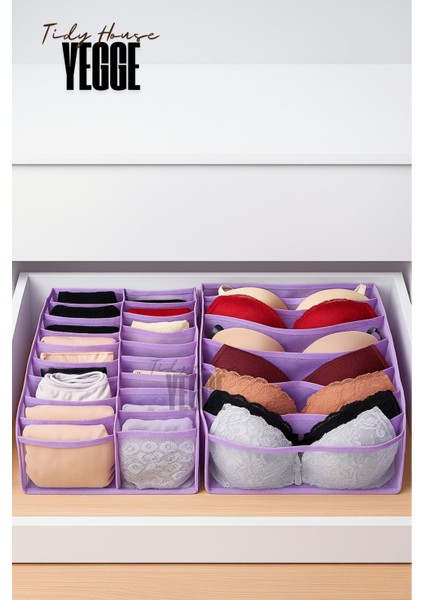 3'lü Şeffaf Çamaşır Çorap Sütyen Düzenleyici Dolap Içi Organizer ve Çekmece Içi Düzenleyici Kaliteli