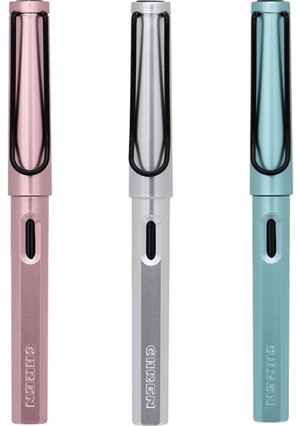 Chren Premium Dolma Kalem Seti, 3'lü Gümüş Renkli Mürekkepli Kalem, Ef-F-M Uçlu, Kartuşlu Kalem Takımı modelleri