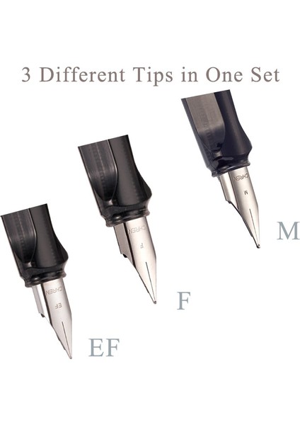 Chren Premium Dolma Kalem Seti, 3'lü Gümüş Renkli Mürekkepli Kalem, Ef-F-M Uçlu, Kartuşlu Kalem Takımı fırsatları