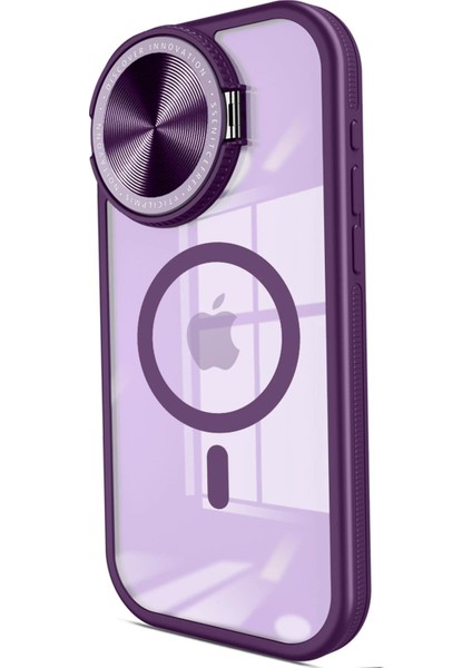 iPhone 11 Kılıf Teleskop Lens Magsafe Silikon Kapak - Derin Mor