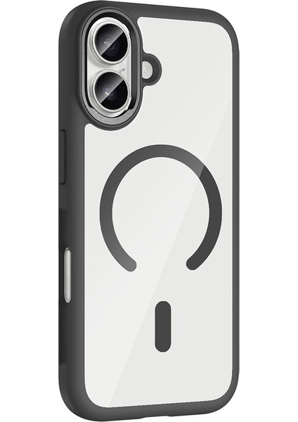 Apple iPhone 17 Kılıf M-Safe Şarj Özellikli Metal Kamera Çerçeveli Tiko Kapak - Mavi modelleri