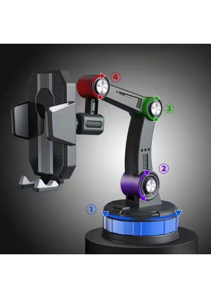 Jel Vantuzlu Cama Takılabilen Güçlü 360 Derece Dönebilen Ayarlanabilir Araç Içi Vantuzlu Telefon Tutucu ( Lisinya )