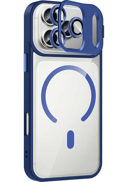 Apple iPhone 17 Pro Max Kılıf Standlı ve Kamera Lens Hediyeli M-Safe Şarj Özellikli Etro Kapak - Dese indirimleri