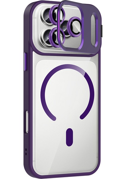 Apple iPhone 17 Pro Max Kılıf Standlı ve Kamera Lens Hediyeli M-Safe Şarj Özellikli Etro Kapak - Pemb fırsatları