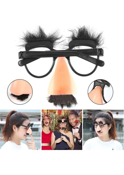 Eğlenceli Kılık Değiştirme Kaş Bıyık Mizah Gözlüğü 9X13 cm