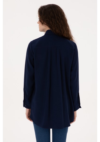 Kadın Lacivert Gömlek Desenli 50316411-VR033 indirimleri