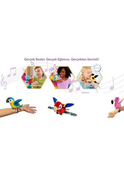 Peluş Ses Tekrarlı Hayvan Bileklik Aksesuar - Pembe Flamingo (Lisinya) indirimleri