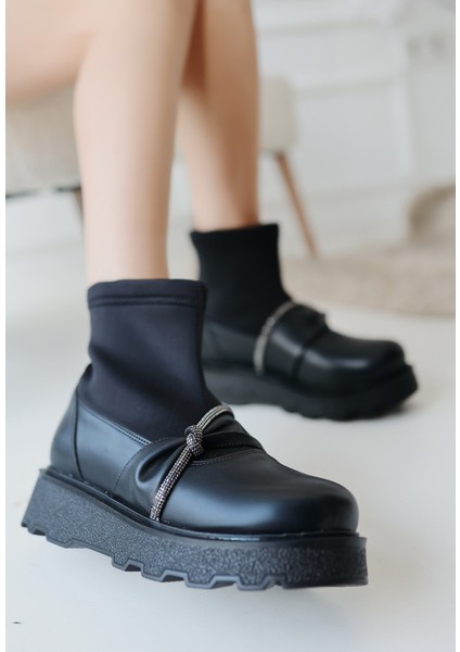 Dewn Siyah Cilt Topuklu Bot - Lisinya fiyatları