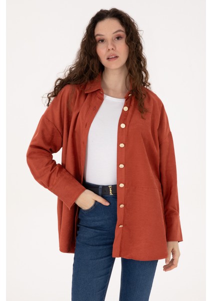 Kadın Gül Kurusu Gömlek Desenli 50308740-VR026 modelleri