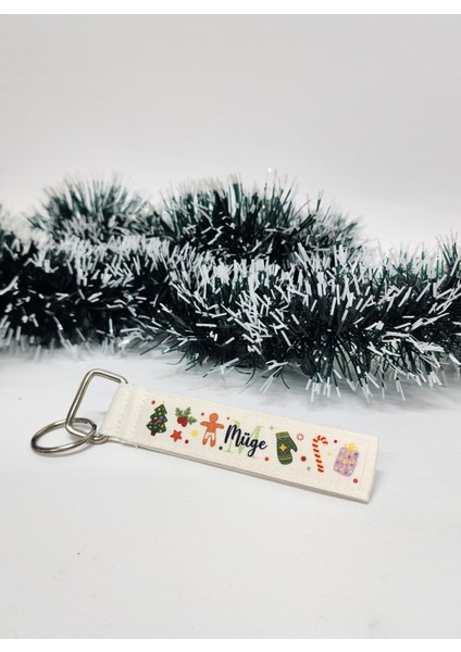 Isme Özel Kişiye Özel Mutlu Noeller Yılbaşı Temalı Happy New Year Design Anahtarlık