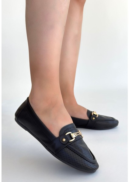 Rain Siyah Cilt Babet Ayakkabı - Lisinya modelleri