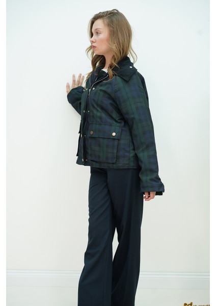 Ekose Kadife Yaka Ceket modelleri