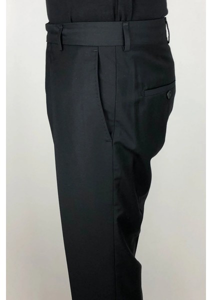 Fistan Store Erkek Düz Yüksek Bel Klasik Kesim Rahat Kalıp Yandan Cepli Boru Paça Büyük Beden Kumaş Pantolon modelleri