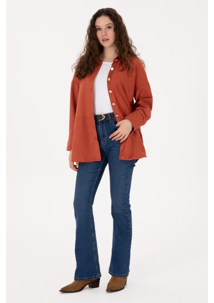 Kadın Gül Kurusu Gömlek Desenli 50308740-VR026 fırsatları