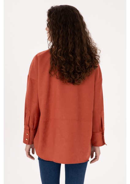 Kadın Gül Kurusu Gömlek Desenli 50308740-VR026 indirimleri