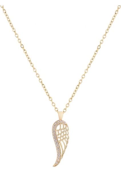 Zirkon Kolye Gold 45 cm