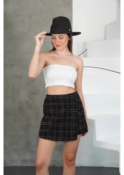 Iki Düğmeli Şort Etek Siyah H26414