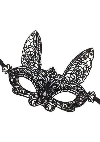 Siyah Renk Dantel Kesim Dantel Işlemeli Balo Parti Maskesi 7 No modelleri
