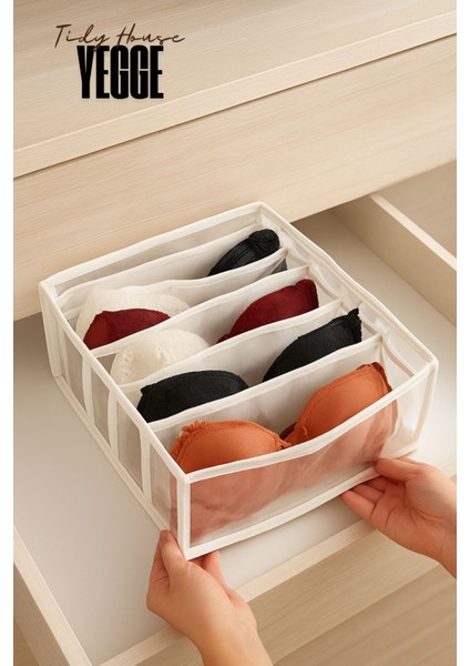 Şeffaf Sütyen Düzenleyici 36 x 32 x 12CM Dolap Içi Sütyen Organizer Çekmece Sütyen Düzenleyici