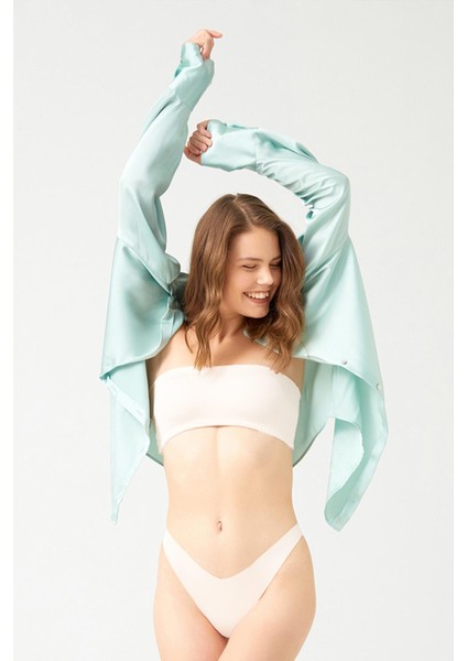 Krem Straplez Crop Top Büstiyer modelleri