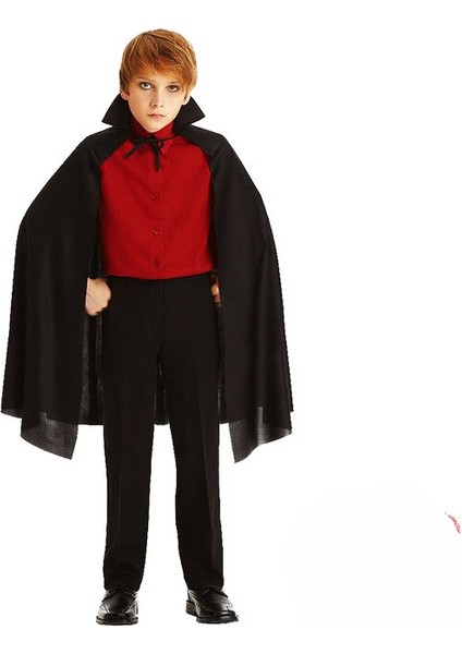 Siyah Yakalı Pelerin - Vampir Pelerin - Dracula Pelerin 90 cm - Lisinya