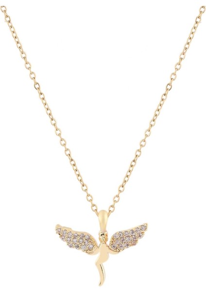 Melek Gold Zirkon Kolye